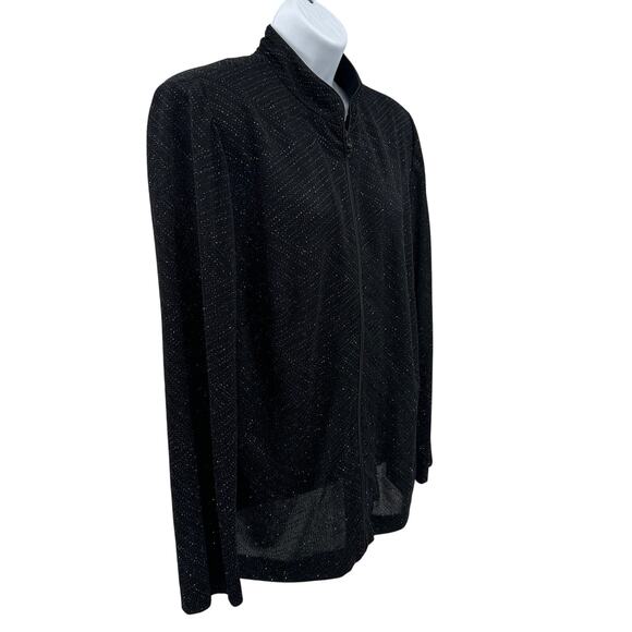Alex Evenings VTG Jacket Black Sparkle 1X Sheer Formal Partywear Eveningwear - Picture 3 of 11